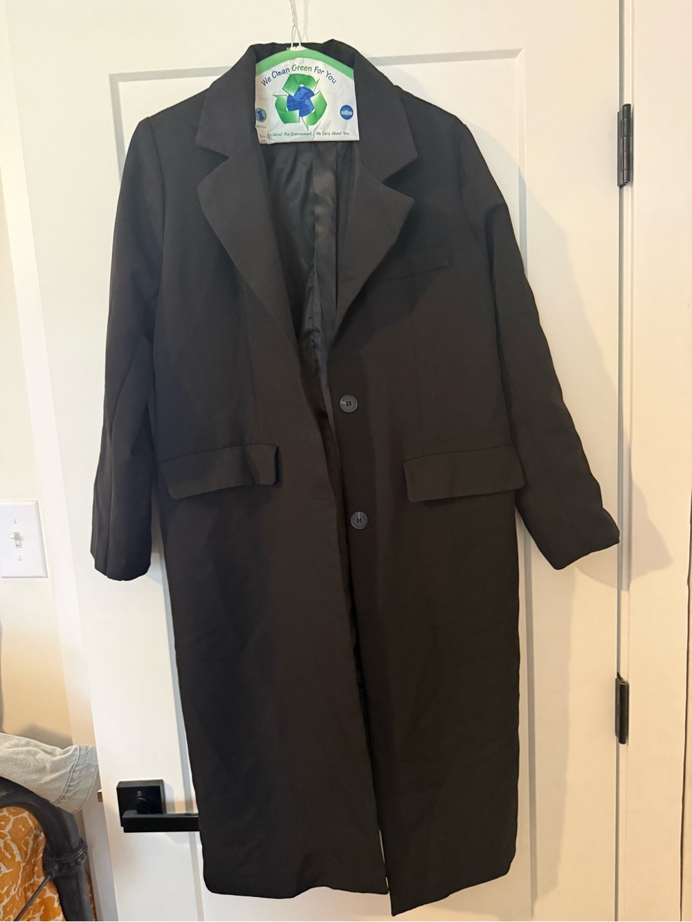 Classic Long Black Overcoat